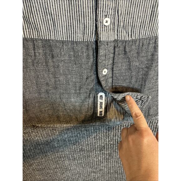 WOOLF ORIGINALS NEW YORK WON Button Up Shirt Size Large Striped Long Sleeve - Picture 5 of 11